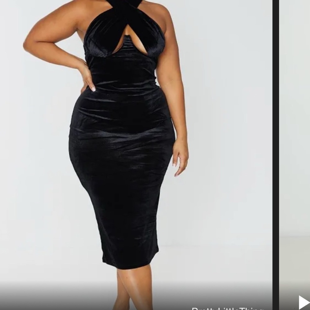 PrettyLittleThing Black Asymmetrical Cut Out Bodycon Dress